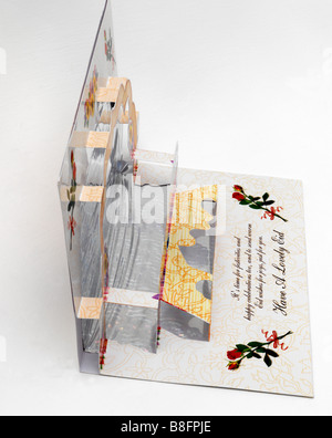 Pop Up scheda meccanismo dello strato Eid Card Foto Stock