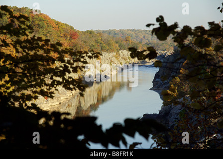 Mather Gorge a Great Falls National Park, lato VA. Foto Stock