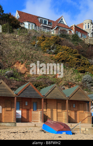 Cabine sulla spiaggia, Swanage Dorset Inghilterra Foto Stock
