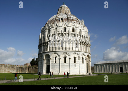 Il Battistero di San Giovanni, il Battistero di San Giovanni, Pisa, Toscana, Italia Foto Stock