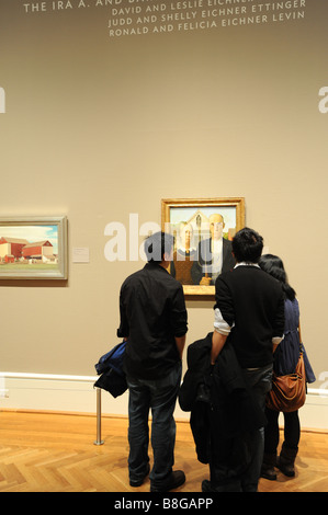 L Art Institute di Chicago in Illinois Grant Wood Gotico americano Foto Stock