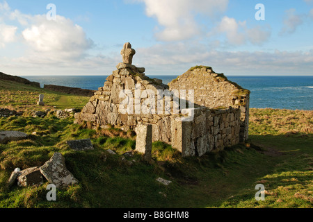 St.helens oratorio abbandonato una antica cappella cristiana a cape cornwall, England, Regno Unito Foto Stock