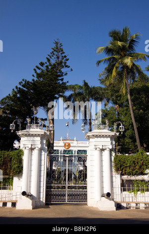 India Pondicherry Raj Nivas il territorio dell' Unione residenza Governatori in francese edificio coloniale. Foto Stock