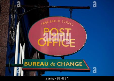 Post Office segno, Frederick Street, Edimburgo, Scozia, Regno Unito, Europa Foto Stock