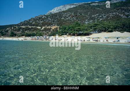 Isola di Samos dodecannese Grecia Psili Ammos Beach meravigliosa vista mare greco Foto Stock