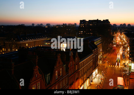 Vista sul tetto di Kings Road, a Chelsea, Londra Foto Stock