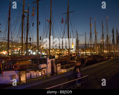 Luci nella baia di Kiel Foto Stock