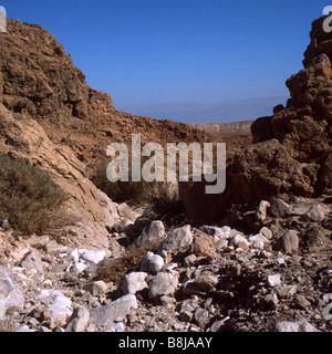 Vista del deserto della Giudea a sud di masada Foto Stock