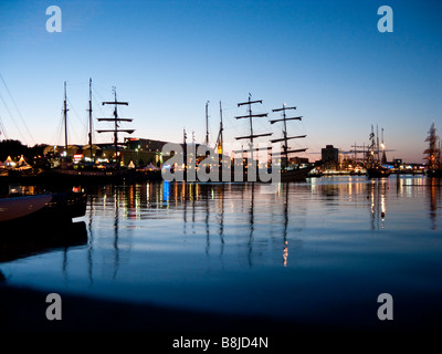 Luci nella baia di Kiel Foto Stock