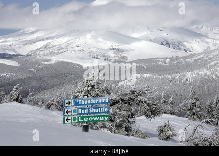 Vista sul paesaggio wintery del monte Hood in Oregon negli Stati Uniti Foto Stock