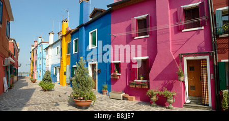 Case colorate, Calle de Squeri, Burano Venezia Italia Foto Stock