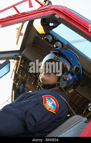 Pilota comandante Medevac Foto Stock