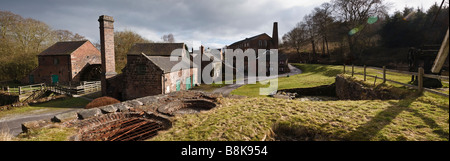 Cheddleton Flint Mill e fornace di calce, vicino a Leek, Staffordshire, Inghilterra Foto Stock