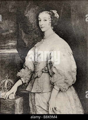 Henrietta Maria, 1609 - 1669. Principessa di Francia e regina consorte di Inghilterra, Scozia e Irlanda attraverso il suo matrimonio con Carlo I. Foto Stock