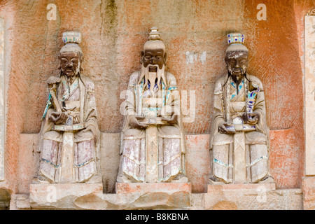 Dazu Rock Carving Grottoe Baodingshan Chongqing Cina Asia UNESCO Patrimonio Mondiale del buddismo statua del Buddha arte Foto Stock