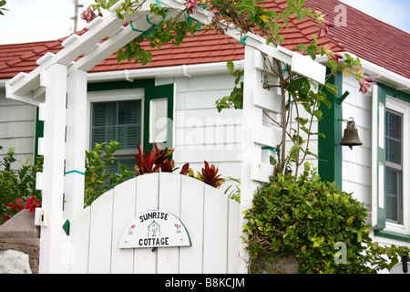 Una casa sull'isola dei Caraibi Saba nelle Antille olandesi Foto Stock