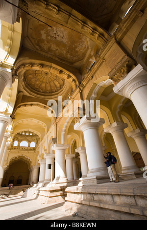 India Tamil Nadu Madurai Tirumalai Nayak Palace sala principale un ampio angolo di visione Foto Stock