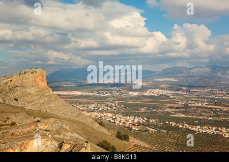 Vista aerea della pianura o vega di Granada vicino a Atarfe provincia di Granada Spagna Foto Stock