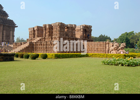 Jagamohana vista da sud-est. Sun Konark Temple Orissa (India). Patrimonio mondiale dell UNESCO Foto Stock