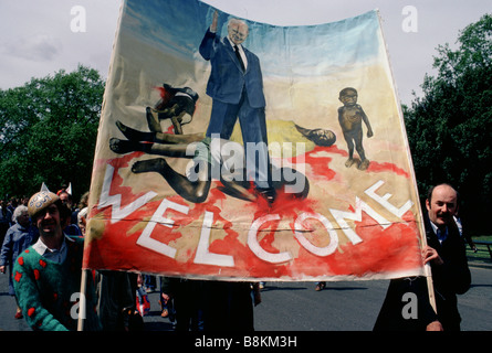 Anti Apartied dimostrazione Hyde Park Londra Giugno 1984 Foto Stock