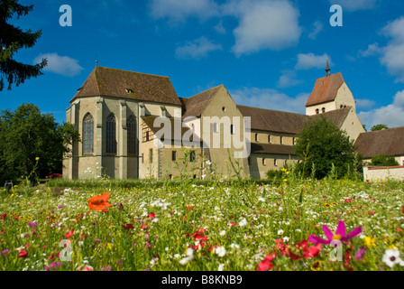 Historic Munster / Münster Santa Maria und Markus, Mittelzell, isola di Reichenau, Lago di Costanza, Baden-Württemberg, Germania Foto Stock