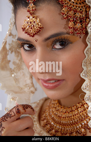 Pretty asiatiche o sposa indiana Foto Stock