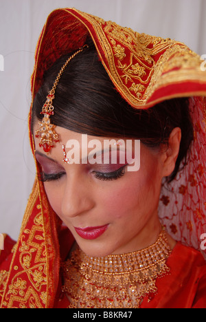 Pretty asiatiche o sposa indiana Foto Stock