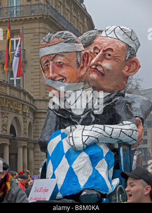 Il carnevale di Francoforte sul Meno a Kaiserplatz con la CSU politici Foto Stock