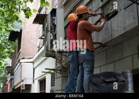 Il rinnovamento di edifici coloniali in Cina a Shanghai Foto Stock
