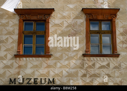 La casa di Thurzo nella piazza centrale di Banska Bystrica Foto Stock