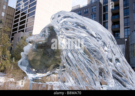 Scultura di ghiaccio Bloor Toronto Yorkville IceFest febbraio 2tst 2009 a Toronto in Canada Foto Stock