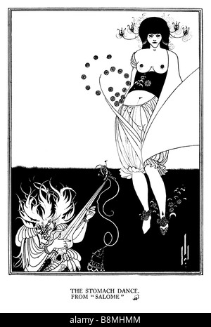 Aubrey Beardsley Salomè lo stomaco illustrazione di danza dal gioco da Oscar Wilde pubblicato per la prima volta nel 1892 Foto Stock