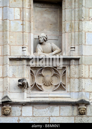 La facciata del Jacques Coeur palace, Bourges, Francia. Foto Stock