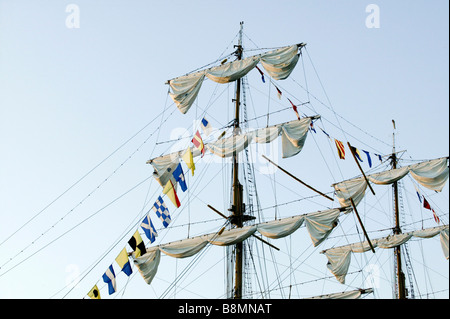 Tall Ships" gare Baltic 2003 Turku. Le navi ormeggiate nei porti comunitari a fiume Aura per solo uso editoriale. Foto Stock