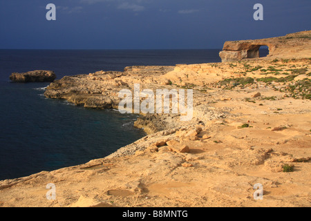 Spiagge rocciose di Gozo, Malta Foto Stock