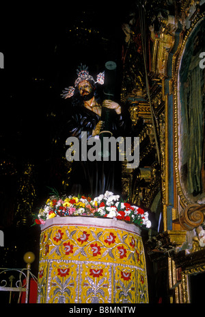 Cristo del Gran Poder, statua religiosa, statua, la chiesa di San Francisco, la chiesa cattolica romana, il cattolicesimo romano, Quito Pichincha Provincia, Ecuador Foto Stock