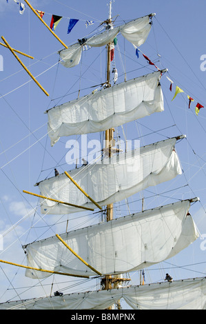 Tall Ships" gare Baltic 2003 Turku. Vele Cuauhtemocs vengono aperti per il solo uso editoriale. Foto Stock