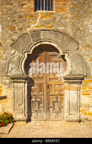 Porta della missione Espada, missione Trail, San Antonio, Texas, Stati Uniti d'America Foto Stock