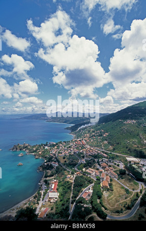 Una vista dalla roccia di Cefalu, Sicilia, Italia Foto Stock