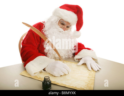 Babbo Natale a Natale isolato su sfondo bianco Foto Stock