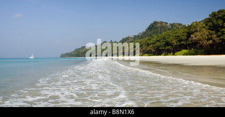 India Andamane e Nicobare Havelock island Radha Nagar numero 7 panoramica spiaggia Foto Stock