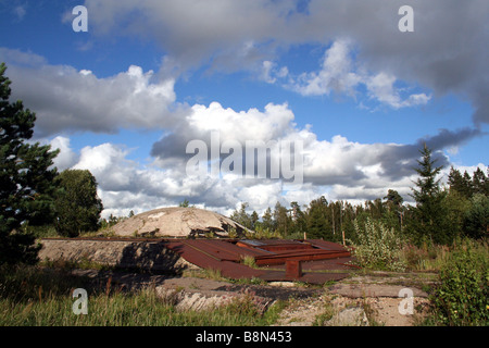 Plokstine missile nucleare Zemaitija Base Parco Nazionale della Lituania Foto Stock