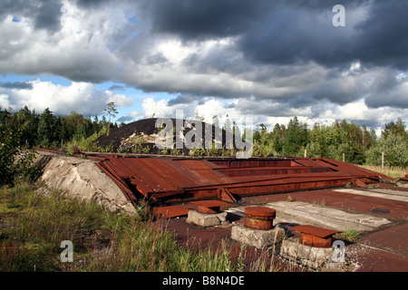 Plokstine missile nucleare Base nel Zemaitija Parco Nazionale in Lituania Foto Stock