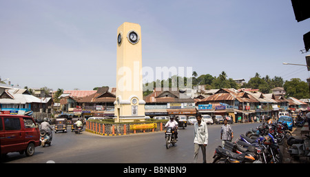 India Andamane del Sud isole di Port Blair Aberdeen Bazaar di clock tower vista panoramica Foto Stock