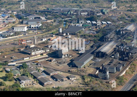 Vista aerea di una zona industriale alla periferia di Nelspruit Foto Stock