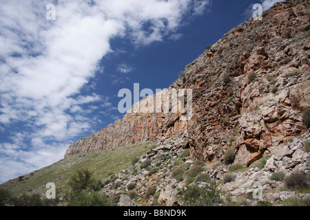 Paesaggio della Namibia nel Naukluft Park con Rocky Mountain creste Foto Stock