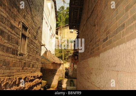 Cina Xian Shaanxi quarti musulmana di fango di vecchia casa di mattoni Foto Stock