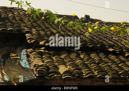 Cina Xian Shaanxi quarti musulmana di fango di vecchia casa di mattoni Foto Stock