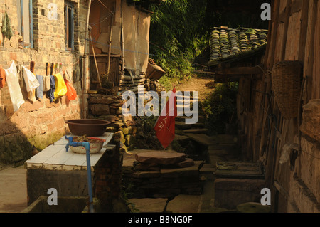 Cina Xian Shaanxi quarti musulmana di fango di vecchia casa di mattoni Foto Stock