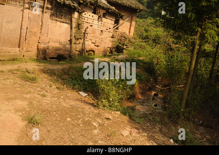 Cina Xian Shaanxi quarti musulmana di fango di vecchia casa di mattoni Foto Stock